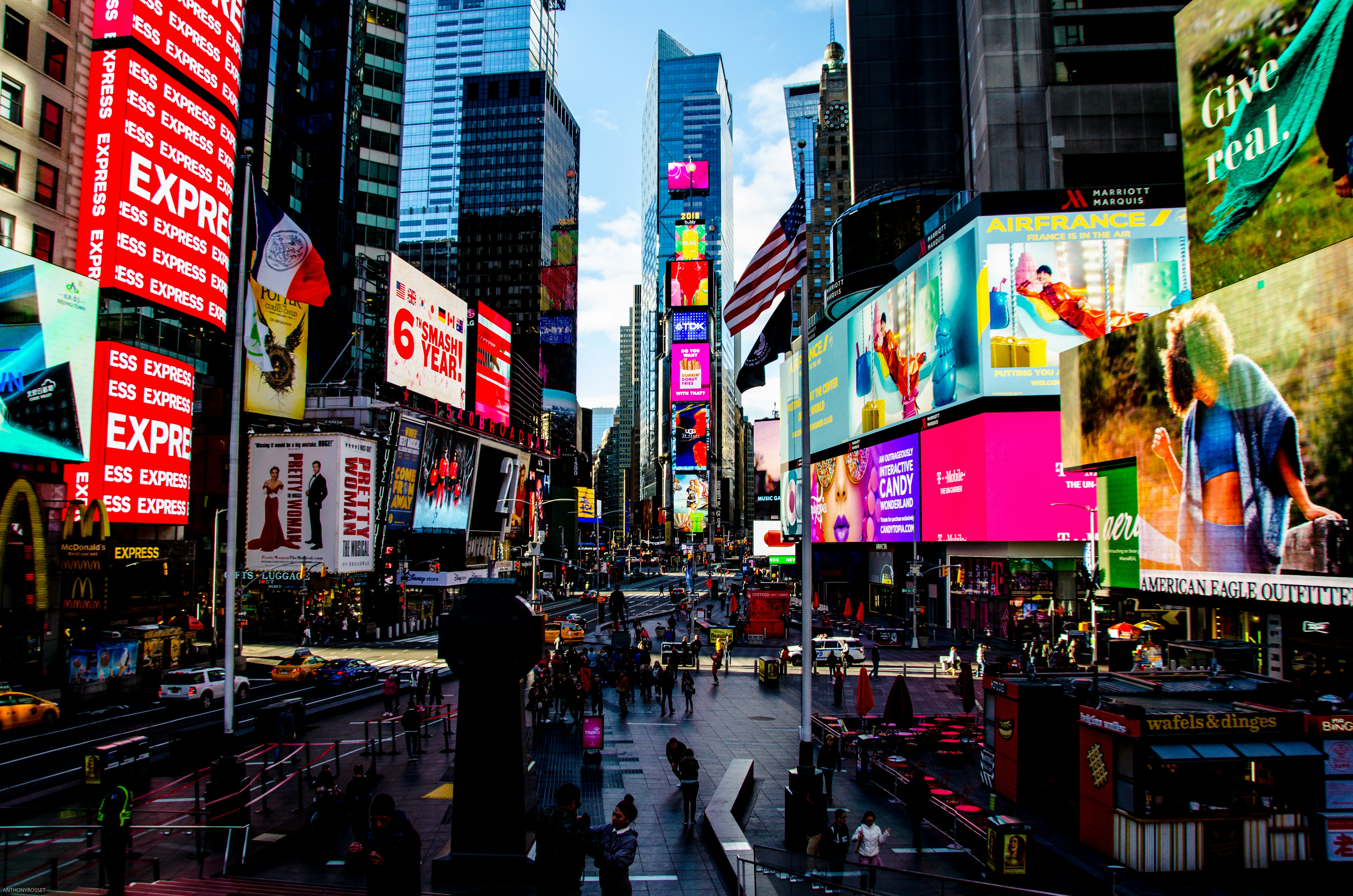 View of Times Square showing a busy intersection
